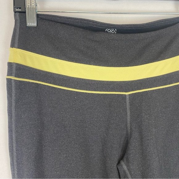 5/$25 Tuff Athletics Charcoal/Pale Yellow Straight Leg Yoga Pant Size S - Picture 2 of 7